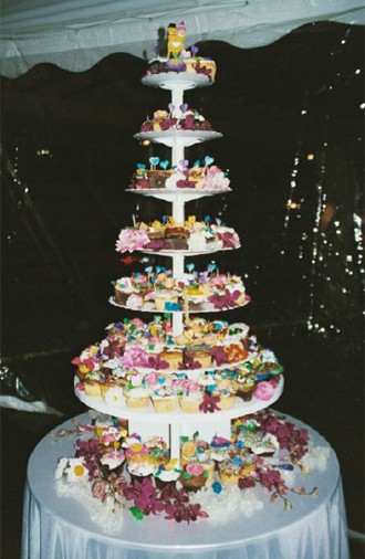 Creative Wedding Cake made out of cupcakes by Elegant Eating, Long Island Caterer