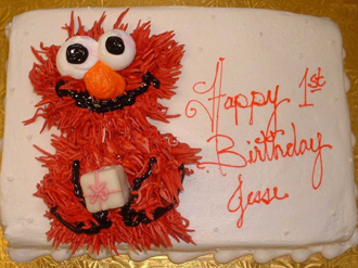 Sheet Cake with Elmo Design available at Elegant Eating