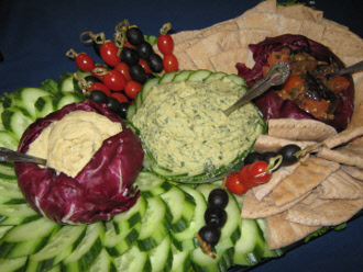 Mid East Dip Display Catered Food by Elegant Eating