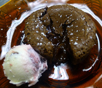 Molten Chocolare Cake with Ice Cream